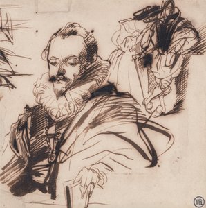 Studie eines Gentlemans im Kostüm des 17. Jahrhunderts, nach Van Dyck von Richard Parkes Bonington